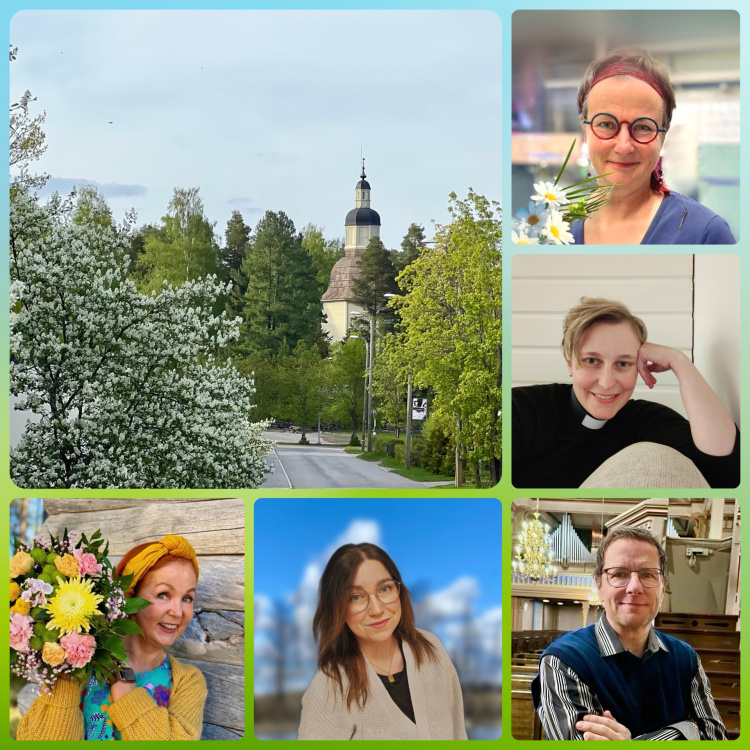 illan ihmisiä, kukkia, tapuli