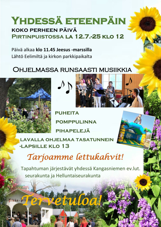 Yhdessä eteenpäin-tapahtuma Pirtinpuistossa Kuvia aiemmista tapahtumista ja pirtinpuistosta