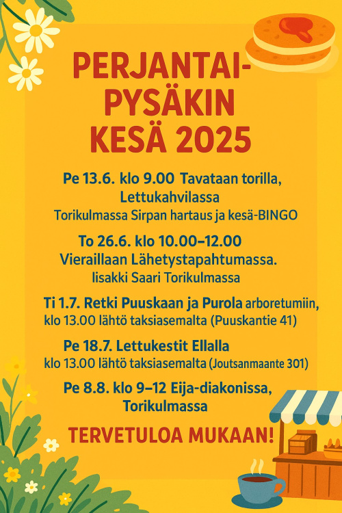 Perjantai-Pysäkin retki Puuskaan ja Purolan arboretumiin kahvia, kukkia, lettuja